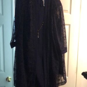 Beautiful purple sleeveless dress with a jacket and beads